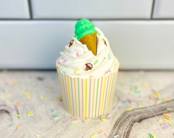 Fake Ice Cream Cone Cupcake | Birthday Tier Tray Decor