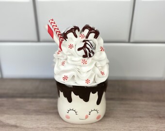 Hot Cocoa Marshmallow Mug Topper (mug not included) – Christmas Tiered Tray Decor