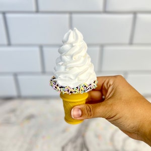 Fake Soft Serve Vanilla Ice Cream Cone | Faux Ice Cream Cone | Summer Tiered Tray | Fake Ice Cream | Photography Prop Food | Faux Soft Serve