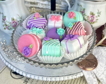 Faux Petite Fours & Macarons: Shabby Chic Tea Party Decor