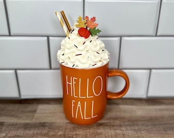 Fall Leaves Faux Whipped Cream Mug Topper: Autumn Tiered Tray Decor