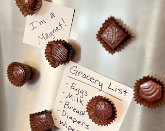 Fake Chocolate Truffle Fridge Magnets: Foodie Gift Set