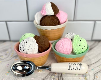 Fake Ice Cream Scoop: Tier Tray Decor, Birthday Party Decor