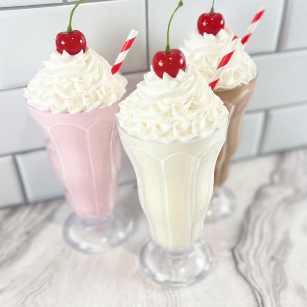 Fake Milkshake: Retro Diner Tiered Tray Decor, Photo Prop