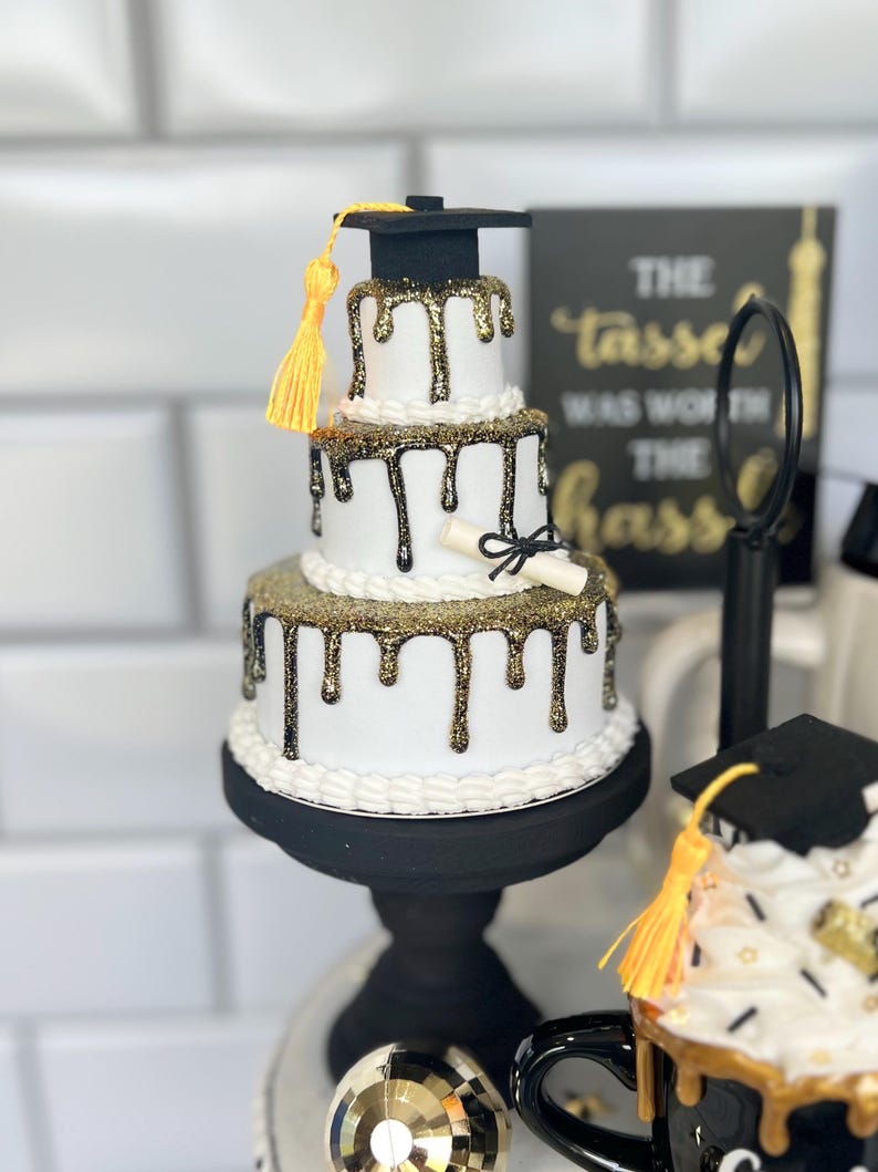 Fake Graduation Cake | Grad Party Decor, Graduation Tiered Tray - Etsy