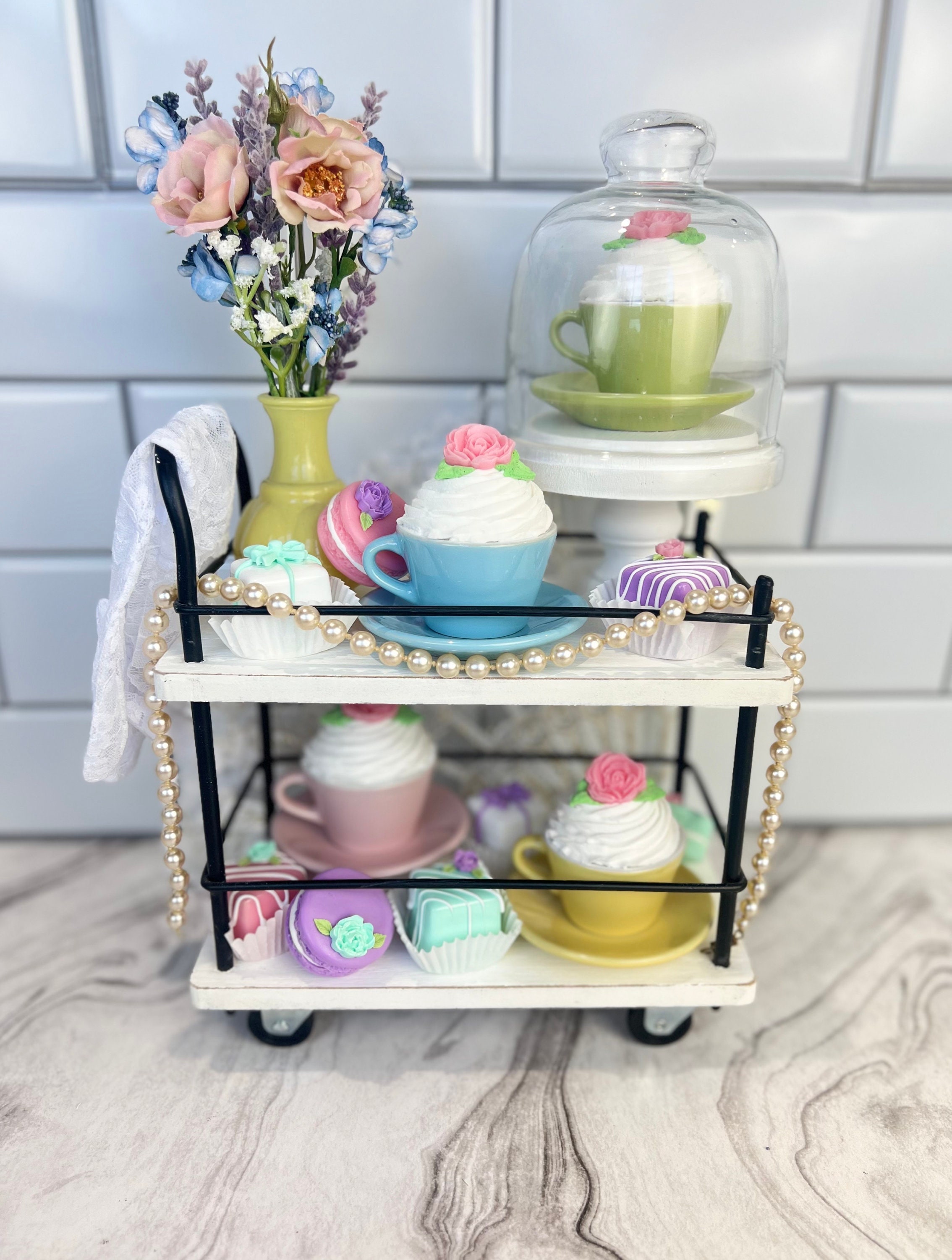 Small Fake Teacup With Saucer | Shabby Chic Cottage Decor for Tea Party ...