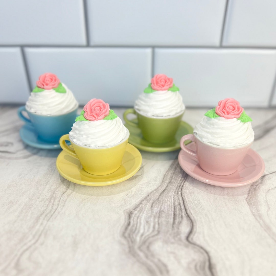 Small Fake Teacup With Saucer | Shabby Chic Cottage Decor for Tea Party ...