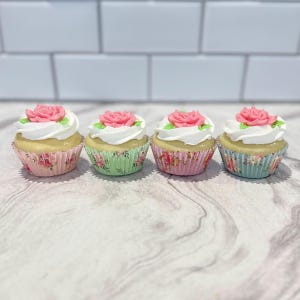 Faux Rose Cupcake | Shabby Chic Decor, Fake Tea Party Dessert image 10