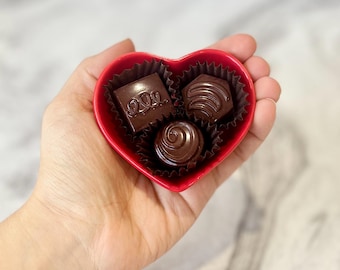 Fake Chocolates in Heart Dish | Valentine’s Day Tiered Tray Decor | Faux Truffles