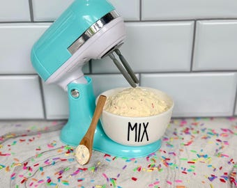 Fake Confetti Cake Batter Bowl with Mini Spoon | Birthday Tiered Tray Decor