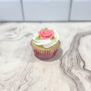 Faux Rose Cupcake | Shabby Chic Decor, Fake Tea Party Dessert Lavender FloralLiner