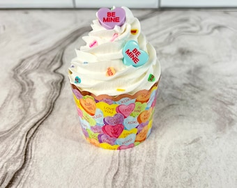 Fake Candy Hearts Cupcake | Valentine's Day Tiered Tray Decor
