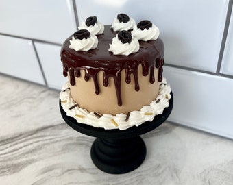 Small Fake Coffee Cake: Tiered Tray Coffee Bar Decor