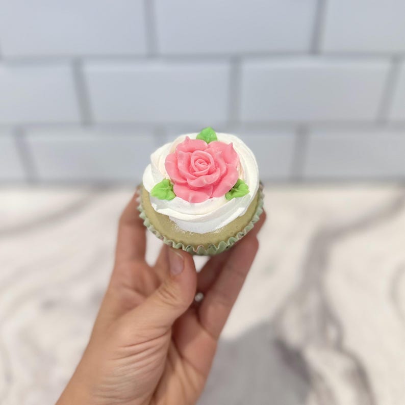 Faux Rose Cupcake | Shabby Chic Decor, Fake Tea Party Dessert image 13