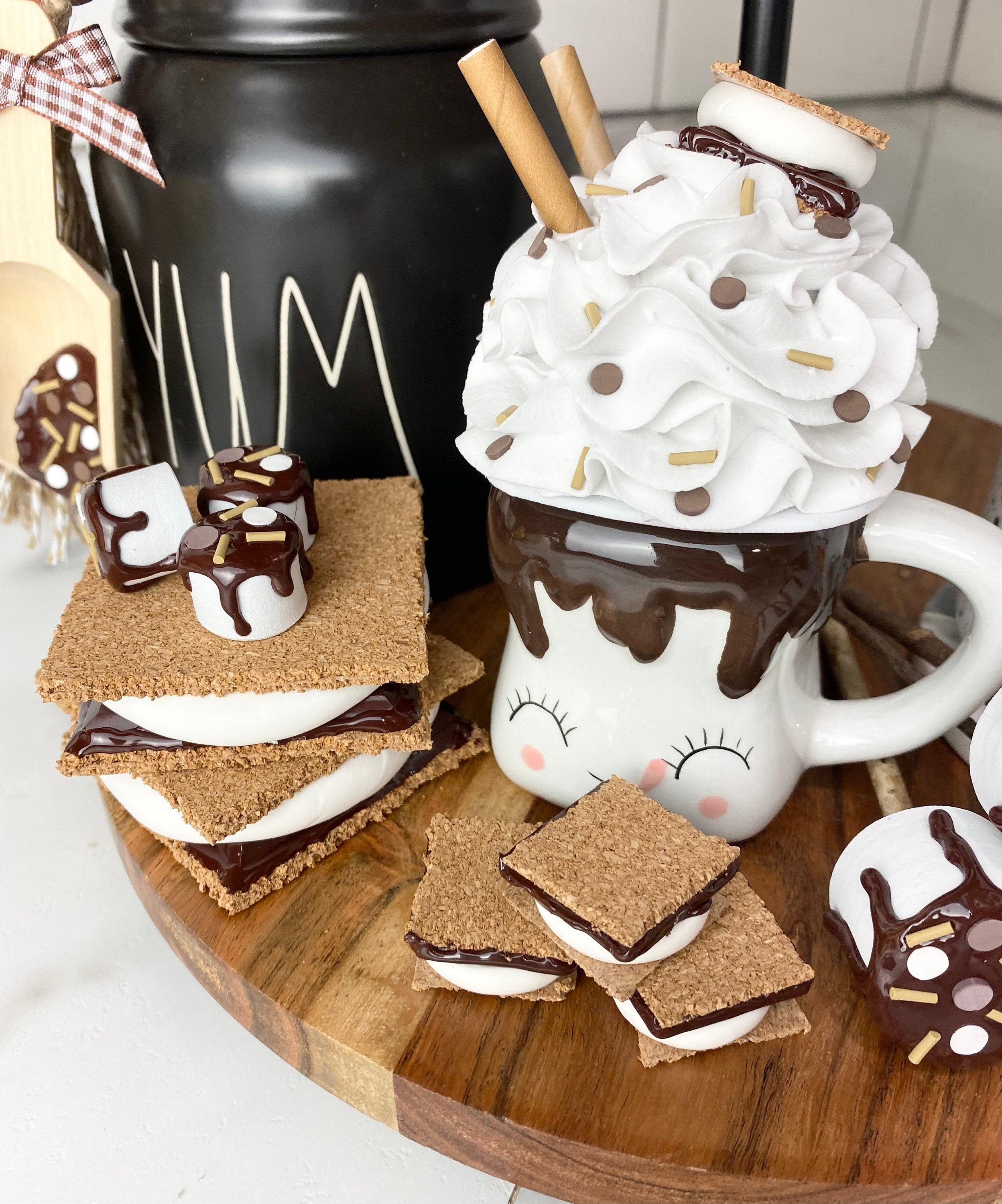 Faux S'mores | S'more Tiered Tray Decor | Prop Decoration | F…