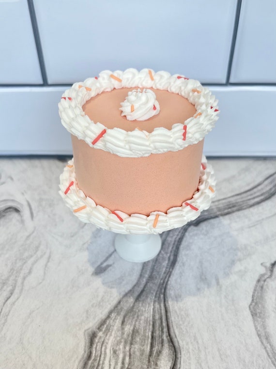 Small Fake Peach Cake Sweet as a Peach Birthday Decor Peach
