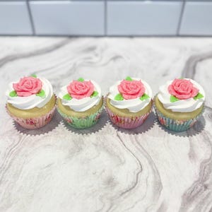 Faux Rose Cupcake | Shabby Chic Decor, Fake Tea Party Dessert image 12
