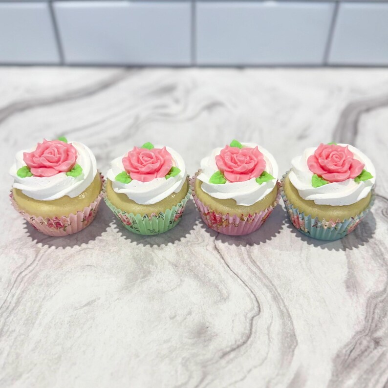 Faux Rose Cupcake | Shabby Chic Decor, Fake Tea Party Dessert image 12