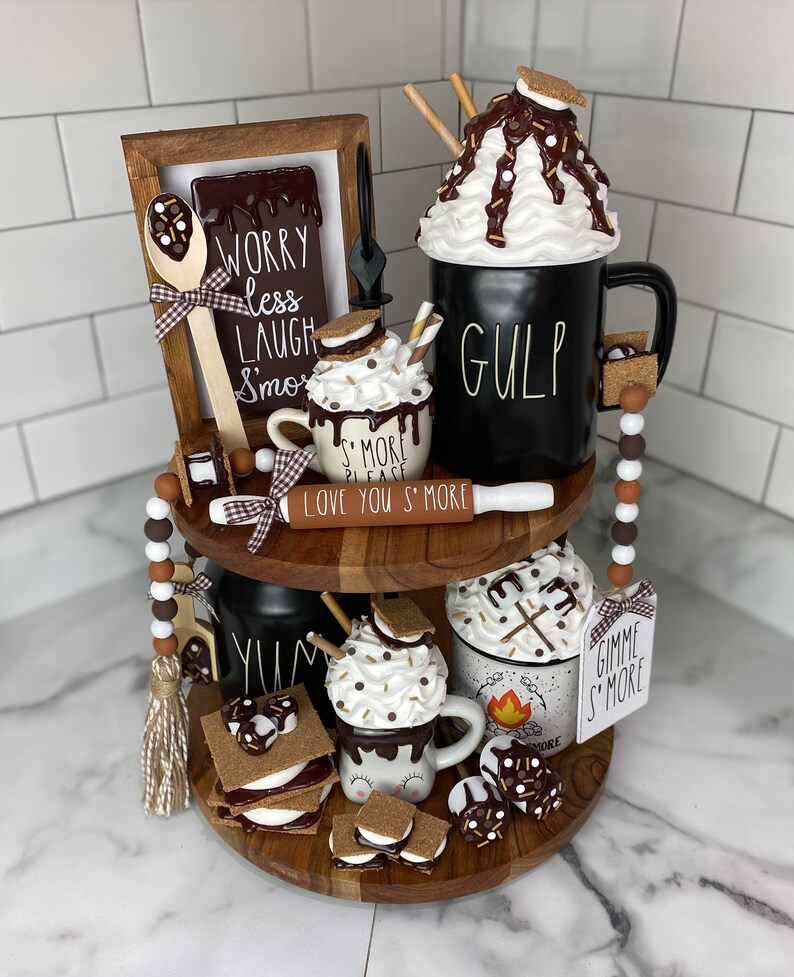 Faux S'mores S'more Tiered Tray Decor Prop Etsy