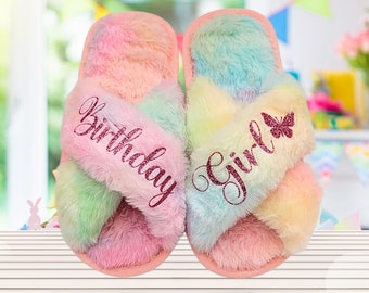 Personalized Kids Slippers for Birthdays, Weddings, Christmas & More - Flower Girl Gifts - Girls Slippers - Custom Girls Slumber Party Gifts