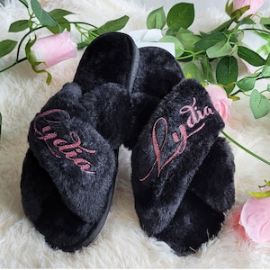 Custom Personalized Slippers - Sizes 4, 5, 6, 7, 8, 9, 10, 11, 12 - Group Orders - Great for Bachelorette, Birthday, Girls Trip & Sleepovers