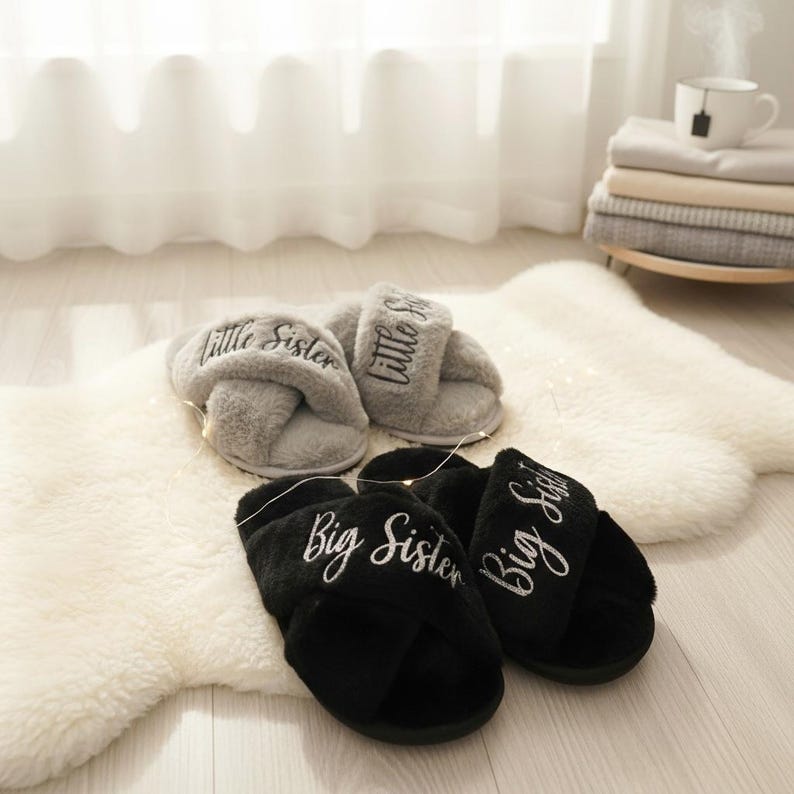 Little sister and big sister slippers for girls.