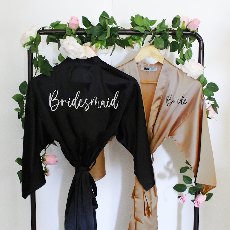 Bridesmaid Robe Set of 6 Personalized Robes in Front & Back Etsy