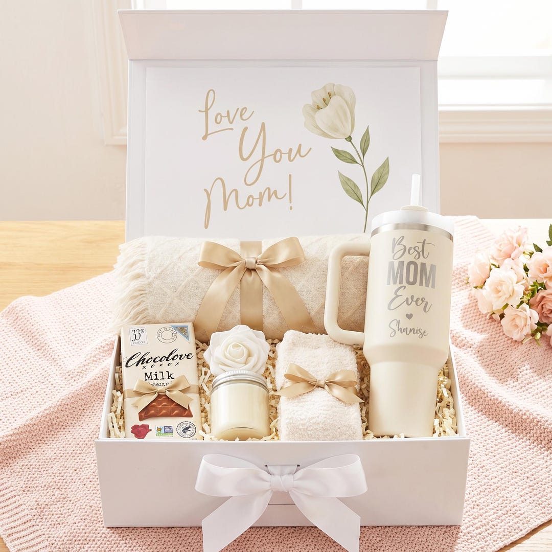 Target Mom Box Personalized Mom Gift Box Bundle With Tumbler, Blanket, Candle ...