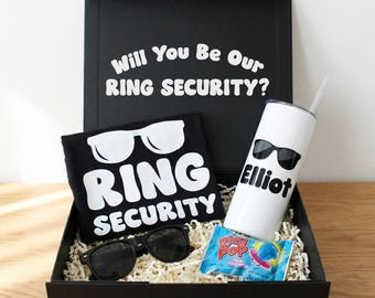 Personalisierte Ringträger Geschenkbox, Ringsicherheits-Shirt, Vorschlagbox-Geschenkset - Xander Bundle