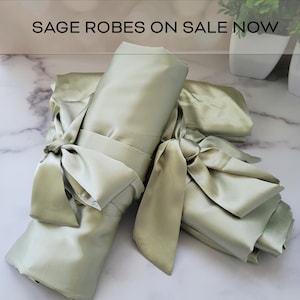 Sage Robes for Bridal Party, Birthdays, Spa Party & More -Available in Sizes Small/Medium to Womens Plus 6XL - Add Symbols, Text or Monogram