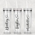 Personalized Tumbler with Lid and Straw, a Skinny Acrylic Clear Water Bottle | Use as Gift for Her, Bridal Party Gift, Bridesmaid Proposal