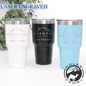 Corporate Swag Logo Gifts for Coworkers, Employees & Clients - Engraved 30oz Tumbler