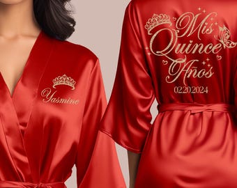 Mis Quince Robes, Pretty Quinceanera Robes, Mis Quince Anos Robes, Robes for Mama de Quince, Quinceanera Gifts, Satin Quince Robes, Mis 15