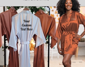 Terracotta Robe Personalized - Robes for Women in Sizes S-6XL - Add Symbols or Text/Monogram - Bridesmaid Robes - Birthday Robes - Rust Robe