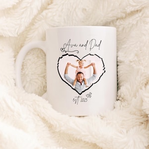 Personalized Dad Coffee Mug with Photo, Custom Name and Year Mug for Him, Cute Father’s Day Gift, Custom Birthday Mug for Dad, Dad Gifts