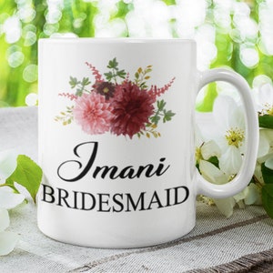 Bride Tribe and Bride Personalized Mugs for Bridal Party Featuring Floral Design | Bridesmaid Gifts, Proposal Gifts, Maid of Honor Mugs