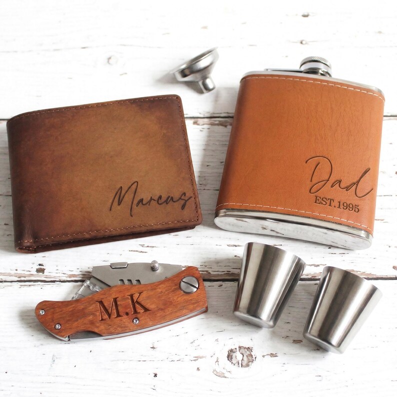 Custom gifts for dad with personalized items. Great for dads birthday gift, Christmas gift for him, and personalized Father's Day gifts.