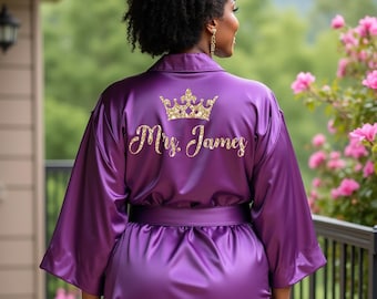 Womens Plus Size Robe, Personalized Robes - Curvy Womens Plus Robes, Sizes 2X, 3X, 4X, 5X, 6X - Bridal Robe, Spa Robes, Birthday Robes