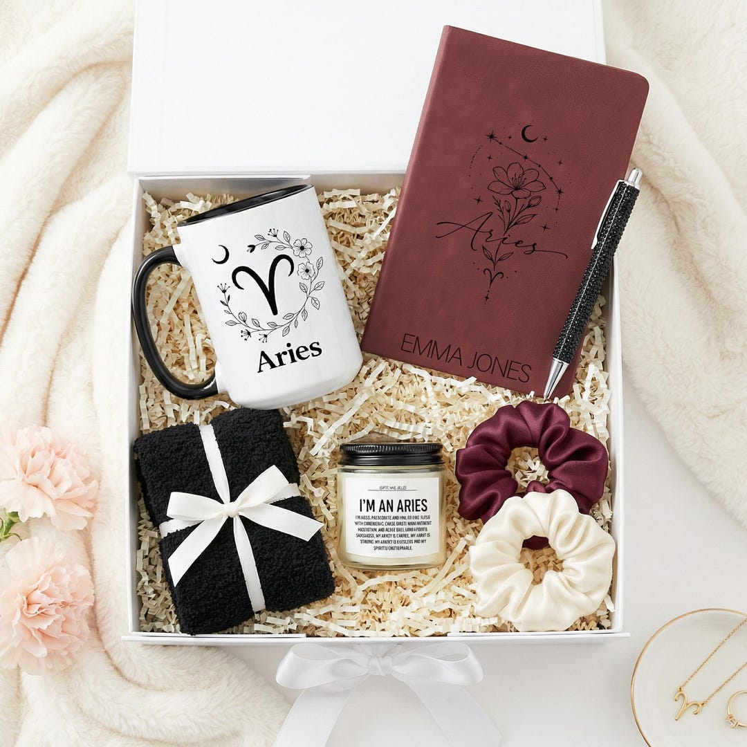 Custom Aries Gift Box Set for Women, Birthday Gift for Her - March and ...