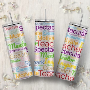 Teacher Appreciation Gift, Tumbler for Teacher in Five Color Styles -A Great Teacher Gift That Lets Them Know We See The Many Hats They Wear