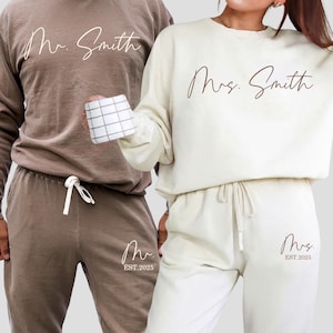 Personalized Mr & Mrs Sweatshirt Set: Honeymoon Gift