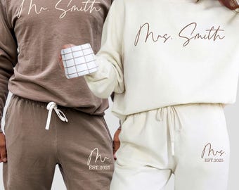 Personalized Mr & Mrs Sweatshirt Set: Honeymoon Gift