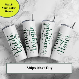 Personalized Bridesmaid Tumblers for the Entire Bridal Party, Proposal Gift for Bridesmaid, Maid of Honor, Flower Girl - Wedding Tumbler