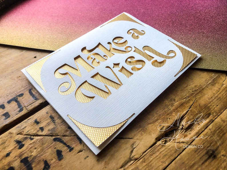 Make A Wish Birthday Card SVG Cricut Joy Explore Maker Card SVG File Instant Download Insert SVG