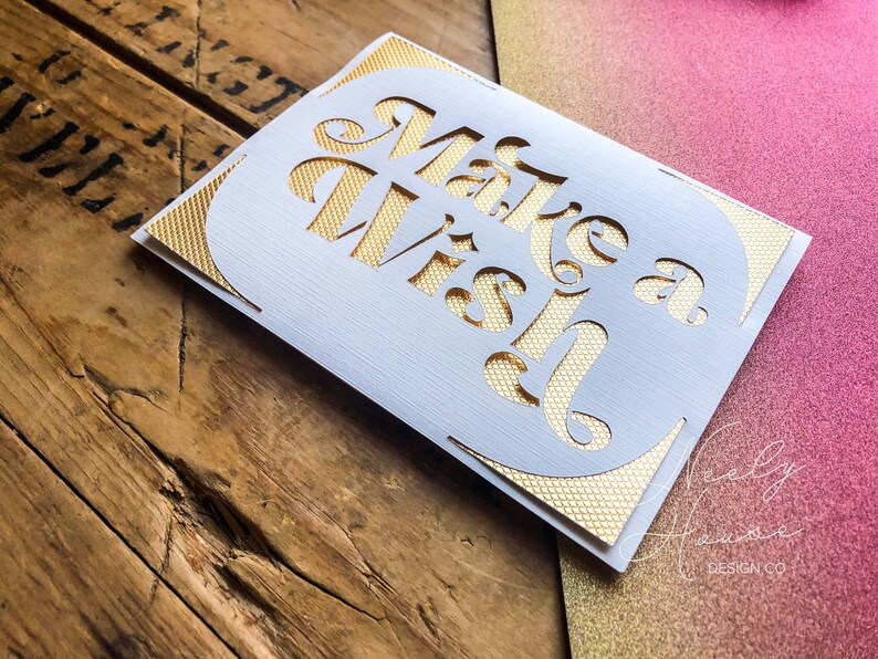 Make A Wish Birthday Card SVG Cricut Joy Explore Maker Card SVG File Instant Download Insert SVG