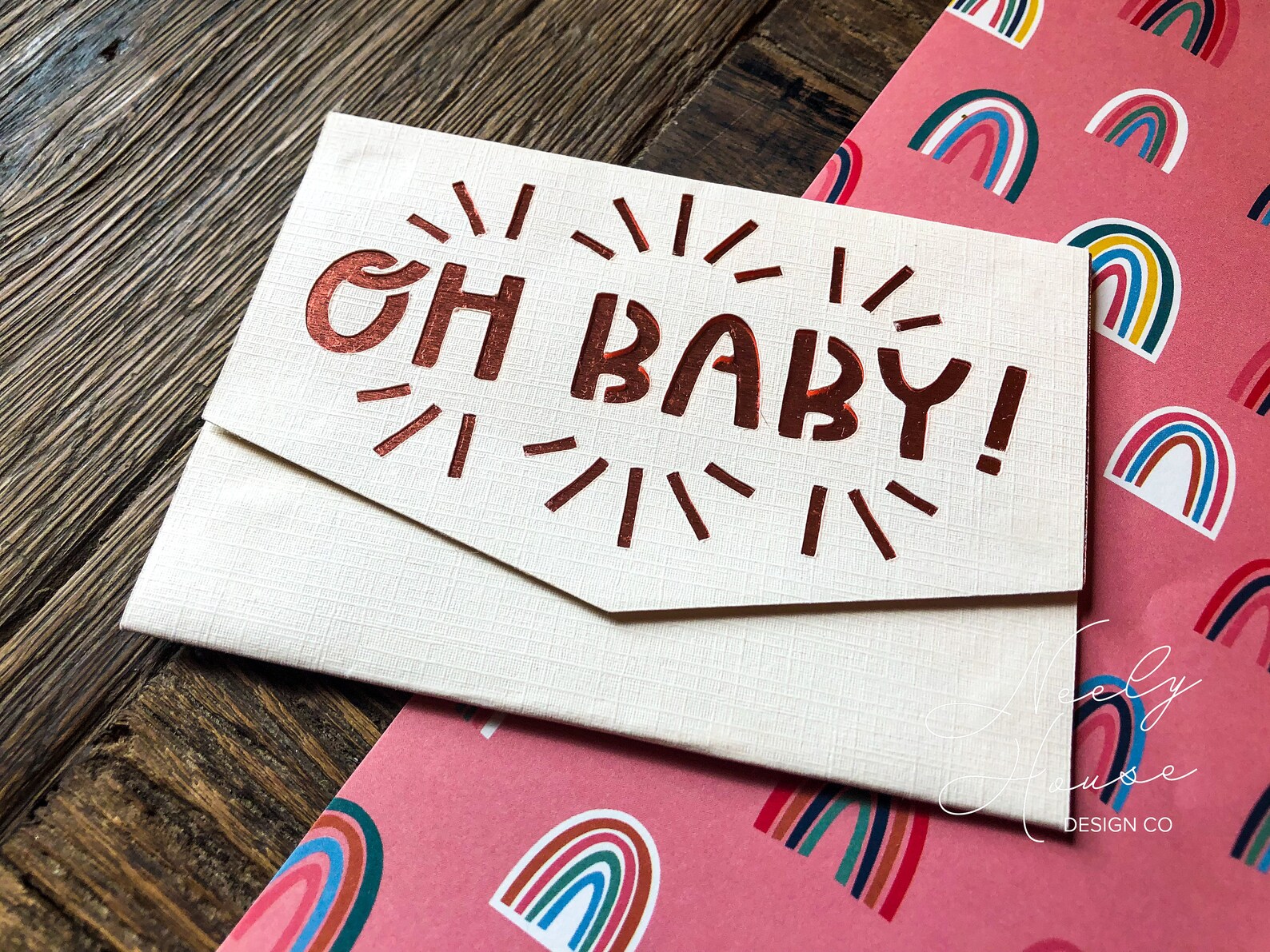 Oh Baby Gift Card Holder SVG Money Holder Baby Shower SVG Card Mini Cut