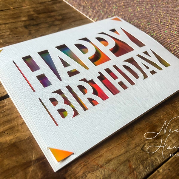 Cricut Joy Einfache Geburtstagskarte | Vorlage Karte SVG | Datei Instant Download | Cricut Joy Einsatz SVG | Ausgeschnittene Karte