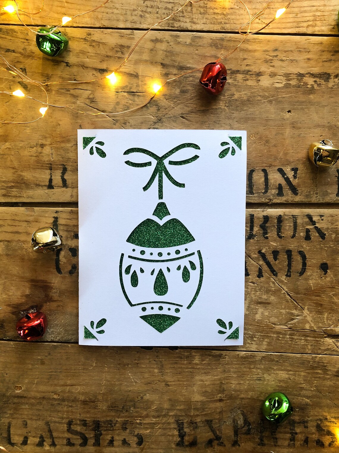 Cricut Joy Simple Vintage Ornament Christmas Card Template SVG | Etsy