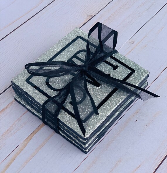 monogram coasters for drinks