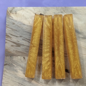 Golden Sunshine Color Pressure Cast to 85psi Alumilite Pen Blanks in Alumilite Resin Makers Craft Supplies Turners Gift Bras Ink Black Lathe